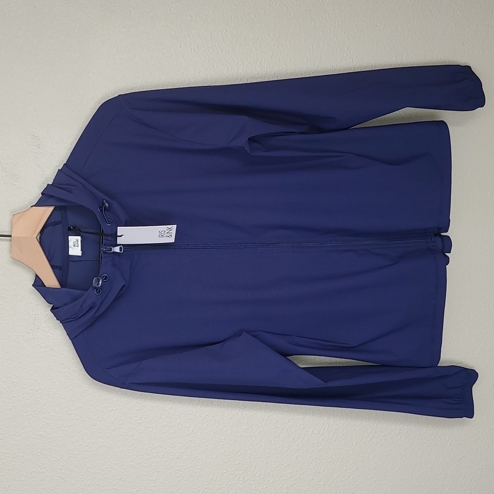 Iris + Ink Revolve Brand Performance Hooded Zip Up Jacket NWT